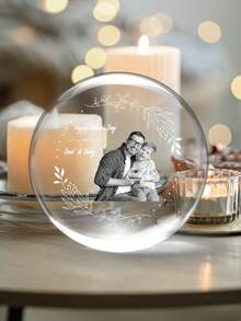 可定制雕刻艺术LED水晶球夜灯，带彩色特效 - 可个性化定制照片和文字，独特的宠物纪念品，适用于卧室和办公室，是圣诞节、万圣节、感恩节的完美之选 - 也是婚礼、朋友和家人的理想礼物，USB供电，家居装饰