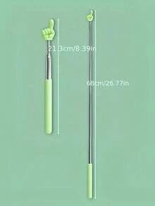 1/5 Stainless Steel Retractable Reading Pointer, Reading Assistance Tool, Teacher And Parent Teaching Pointer, Office, School, Drawing, Marker, Stationery Teaching Aids, Learning Supplies, Tutoring Supplies (Random Color) - Multicolor - View 4