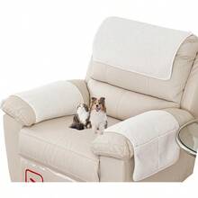 Armrest Covers Armrest Protector Lamb Velvet Recliner NonSlip Leather Armchair Protector Cover With Pockets For Tv Armchair Chair Sofa Removable Washable Beige1 Seat 3pcs - Beige - View 1