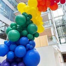 Red Blue Yellow Green Balloon Set, 12 Inch Circus Party Balloon Red Blue Green Yellow Helium Balloons Confetti Latex Balloon Video Game Party Birthday Party Circus - 紅色 藍色 黃色 綠色 - 查看 6