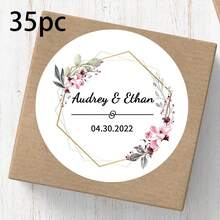 35 Stück personalisierte Hochzeit Dankeschön Aufkleber - 17 Stile, Gastgeschenk Aufkleber, Party Gastgeschenk Etiketten, Süßigkeitenverpackung Aufkleber, Hochzeit Umschlag Siegel - Einfach zu verwenden, wasserfest, personalisierter Schmuck, personalisierte Geschenke, personalisierte Hochzeit, angepasste Aufkleber, Heim Erfrischung, Weihnachtsdekoration, für Einweihungsparty
