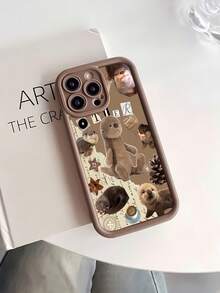 Funda de peluche adorable con forma de nutria que te hará sonreír y te llenará de alegría. Compatible con teléfonos ,  17,  16 Pro Max,  15 Pro Max,  13 y  12. Fabricada en TPU, ofrece protección contra golpes y caídas. Regalo perfecto para familiares, amigos, novios, Día de Muertos y Halloween. - Marrón - Ver 3