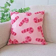 1 szt. poszewka na poduszkę z motywem laski cukrowej i piernikowego ludzika, świąteczna dekoracja do domu, do sypialni