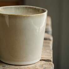 1pc 450ML Handmade Ceramic Mug, Ceramic Breakfast Cup Coffee Cup - Retro Style, Suitable For Home, Office, Holiday Gift - Apricot - View 4