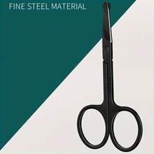 2pcs Safety Round Nose Hair Scissors - Professional Facial Hair Trimming Tool, Easy To Trim Nose Hair Without Pain Or Discomfort, Unisex, Essential Hair Care Product |   Ergonomic Handle |   Durable Scissors - 黑色 - 查看 4