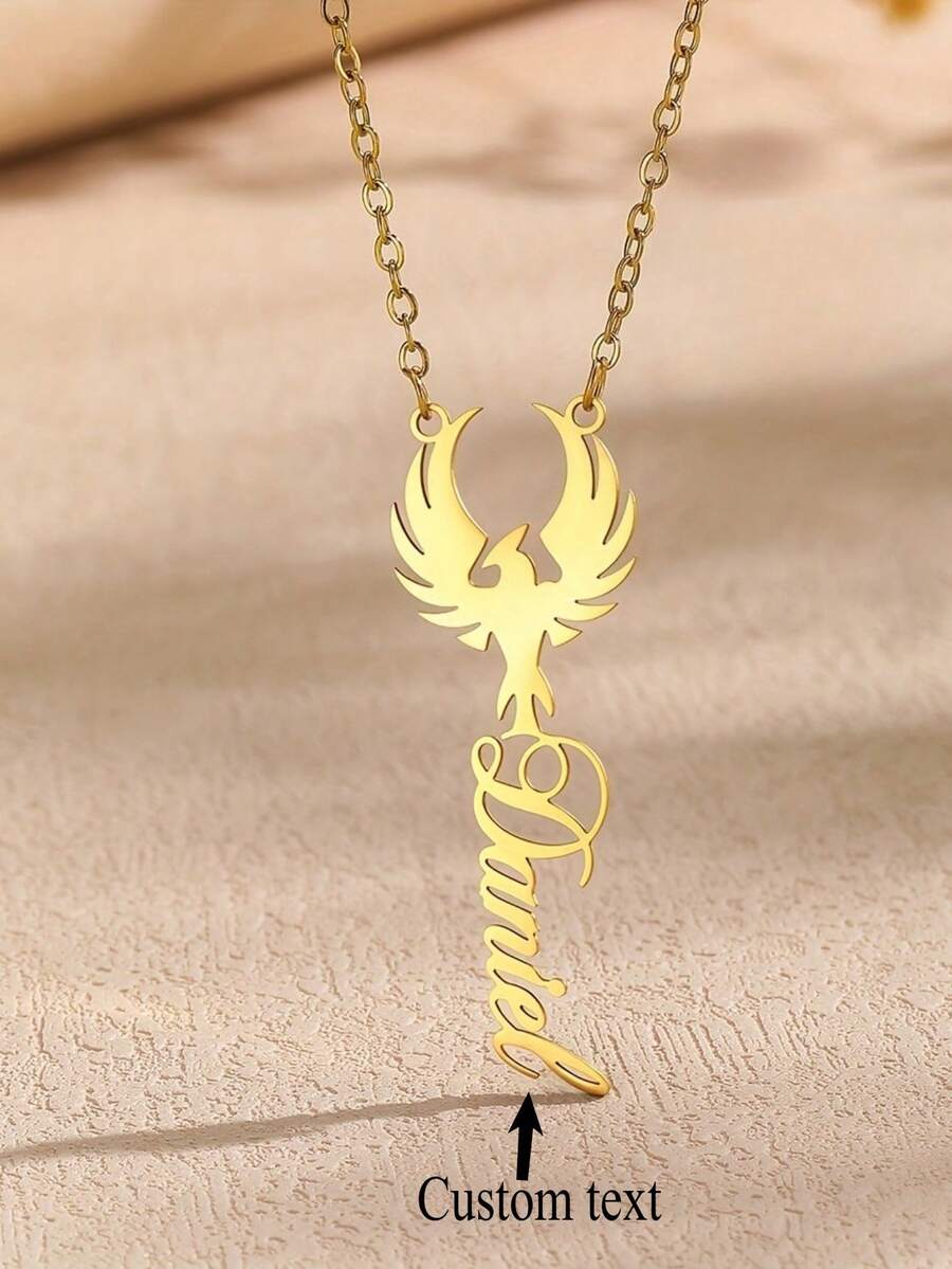 Customized Phoenix Necklace, Mythical Bird Pendant Necklace, Stainless Steel Necklace, Bohemian Style, Suitable For Daily Wear All Year Round - Multicolor - View 1
