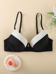 Sutiã feminino sexy com bojo e efeito push-up (1 peça) - Multicolorido - Ver 1