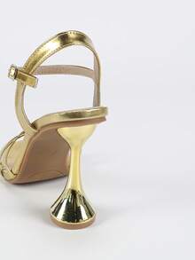 Women's Fashionable Gold Criss-Cross Strap Open Toe Ankle Strap High Heel Sandals, Sexy For Party, Formal Occasions, Outdoor, Stiletto Heel - Gold - View 7