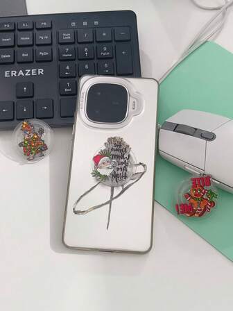 Soporte de teléfono con carta de Papá Noel Alec - La maravilla de escritorio perezoso del Hombre Panqueque - Soporte de teléfono con gato de Navidad y ratón de Navidad que se empuja y se tira - Accesorios creativos y estirados lindos para hombres y mujeres Funda de teléfono - Compatible universalmente con , teléfono Android, regalo para cumpleaños, familia, amigos Regalos de cumpleaños Agarre de teléfono que se empuja y se tira Soporte de teléfono