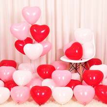 50 Stücke 10-Zoll rote & rosa herzförmige Latex-Luftballons, geeignet für Valentinstag, Hochzeitstag, Verlobung, Geburtstag, Garten, Firmenjubiläum, Abschluss, Party, romantische Dekoration - Verschiedenfarbig - Übersicht 8
