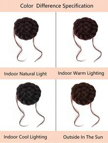 Synthetic Wig With Hair Clips, Naturally Voluminous Curly Hair, Low Bun, Suitable For Women's Everyday Wear And Parties - Multicolor - View 8