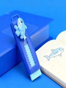 5pcs Tungtungtung Sahur Cute Shaped Erasers In Yellow, Blue, Brown, Purple, Green, 5 Styles. A Great Gift For Friends, Really Hard To Put Down. Italian Brain Rot Eraser Series, Featuring A Variety Of Shapes, Rich Colors, Each With A Charming Look, Excellent Erasing Power, Leaves No Marks And Doesn't Crumble Easily. - Multicolor - View 4