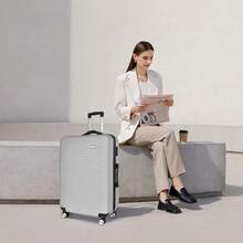 Flightmode Lightweight Luggage Suitcase With Digital Weighing Scale And USB Charging Port TSAApproved Carryon Travel Bag With Silent Wheels And Durable Iron Tie Rod Silver 20 Inch - Silver - View 4