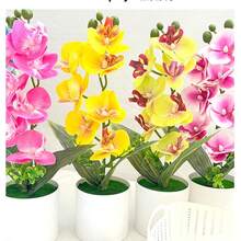 逼真仿真蝴蝶兰盆栽 - 鲜艳的粉色、白色、紫色仿真花朵，家居装饰、婚礼、节日、餐桌摆设，无需养护，蝴蝶装饰，新年节日必备礼物 - 彩色 - 查看 4