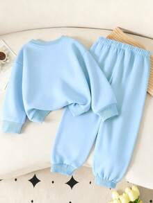 2 Stücke/Set Mädchen Lässig Blumen Muster Sweatshirt + passende Hose, Outfit für Kleine Mädchen