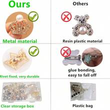 72Pcs Junk Socks Charms Kit, Gold Brooches And Pins Women, Pearl And Sock Charms With Safety Pins, Accessories Decorating And Personalizing Socks Clothes Hats Shoes Scarf Shawl - Vàng - Xem 2