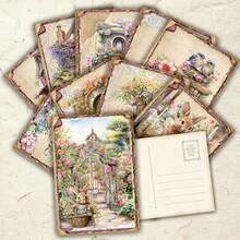 20 بطاقة بريدية قابلة للكتابة بموضوع أرنب الحديقة القديم، بطاقات تهنئة بأسلوب قصص الخيال مع رسومات يدوية، مشاهد لمنزل ريفي مزهر، ديكور قرطاسية، بطاقات بركة إبداعية، بطاقات بريدية للكتابة اليومية، هدية للأصدقاء والعائلة