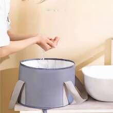 1 件可折叠足浴盆，耐用牛津布材质，便携式折叠足浴盆/洗脸盆，家用和旅行可折叠足浴盆，易于存放 - 彩色 - 查看 3