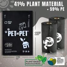 1080 Counts Black Poop Bags For Dogs 41% Plant Based And 59% PE Extra Thick Dog Poop Bags Rolls 9" X 13" Unscented Pet Waste Bag - Blackrefills - View 2