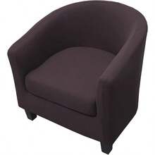 2 Pieces Club Chair Slipcover Printed Stretch Armchair Tub Round Barrel Swivel Chair Covers Withc Cushion Cover Elastic Bottom Sofa Furniture Protector For Tullsta 1 Coffee - Coffee - View 1