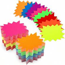 400 Pieces Burst Signs, 3.5x 2.8 Inch Small Fluorescent Neon Signs With 8 Bright Colors, Blank Price Tags, Paper Sign Cards Retail Store Yard Garage Poster Board Decorations - Red, Rose Red, Yellow, Blue, Orrange, Saffron, Green, Purple - View 2