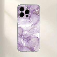 Purple Marble Pattern Phone Case, Compatible With For Iphone,Suitable For IPhone17 Air - 無色 - 查看 4