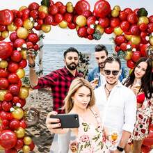 30pcs Red & Gold Balloon Set, 10inch Latex Balloons, Suitable For Birthday Party, Wedding, Anniversary, Graduation, Bridal Shower, Theme Party, Various Event Decoration, Indoor & Outdoor Decor - Multicolor - View 5