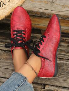 Women's Pointed Toe Flat Slip-On Loafers, 2025 Autumn New Versatile Casual Soft Bottom Comfortable Lace-Up Shoes