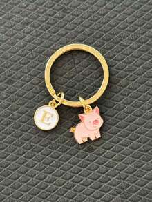 Personalized Mini Pig Keychain Gift Pendant, Gift For Boys - Pink - View 7
