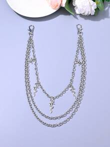 1pc Punk Style Skeleton, Snake Sword, Star, Planet Charm Multi-Layer Chain Pants Chain, Fashion Waist Chain Decoration, Unisex, Suitable For Halloween, Music Festivals - I Style - View 1