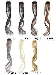 龙须刘海合成假发，两侧略带8字形卷曲，打造自然脸型，适合女性。这款假发带有8字形刘海，适合日常佩戴，也可作为冬季发饰、派对发夹、时尚发爪、夏季海滩度假发饰。 - 彩色 - 查看 2