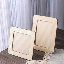 1 pieza 19*14cm Marco de fotos de madera grande DIY - En blanco sin terminar, para proyectos hechos a mano/decoración del hogar/fotos/arte/regalos, artesanía DIY sin terminar, para decoración personalizada/entusiastas de DIY/recuerdos de boda, en blanco sin terminar, para regalos hechos a mano/decoración del hogar/exhibición de fotos/talleres de artesanía, artesanía sin terminar, para decoración del hogar personalizada/fotos familiares/arte/regalos hechos a mano, artesanía en blanco, para galería del hogar/decoración de boda/exhibiciones de recuerdos
