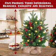 Christmas Tree,20 Inch/50CM Mini Christmas Trees,Christmas Trees With Lights And 2M LED Lights,Cement Base Tabletop Christmas Tree,75 Branch Tips,For Home Office Christmas Decorations - 1 - View 4