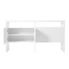 Chest Of Drawers / Sideboard / Cabinet With 2 Open Compartments And 4 Doors, White, Dimensions: 140 X 75 X 35 (H X D) - White + MDF - View 7