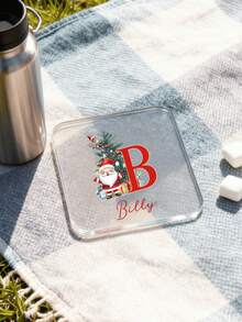 1/3/5PCS Customized Personalised Initial Coaster, Customised Acrylic Name Coaster, Customized Christmas Coaster Santa Claus Letter Coaster,Birthday Gift, Drinks Coaster, Personalised Coasters, Daddy Gifts, Home Gifts,Valentine's Day Gift, Wedding Gifts, Wedding Accessories, Christmas Gift, Christmas Decor, Thanksgiving Gift, New Year Gift, Party Decor