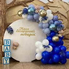 50/100pcs 10 Inch Blue Latex Round Balloons, Including Navy Blue, Sky Blue, Light Blue, Suitable For Birthday Party, Wedding, Anniversary, Graduation, Bridal Shower, Theme Party, Room Decoration, Outdoor Decoration - Blue - View 3
