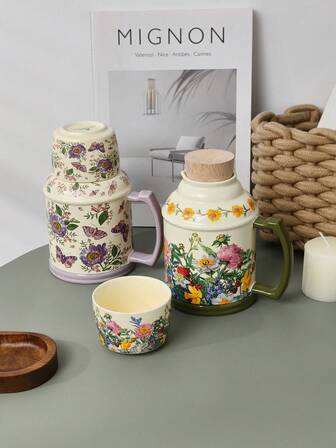 Retro Covered Ceramic Mug, High-Quality Teacup, Large Capacity Water Cup, Great Gift