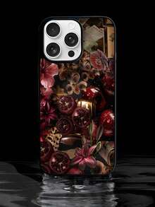 1pc Floral & Leopard Pattern , Magnetic Clear Phone Case , Premium Feel, Never Yellowing, 1800 Gauss Strong Magnet, Shockproof Protection, Holiday Gift For Girlfriend Or Self-Use, Compatible With IPhone 17/16/15/14/13/12/11/XSMAX/XS/X Series& Galaxy S25/S24/S23/S22 Series - 黑色 - 查看 2