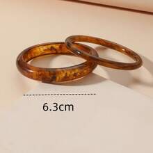 2pcs/set Tortoiseshell Bangle - Brown - View 5