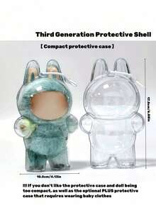 1pc Acrylic Protective Case For Labubu Monster Doll - Clear Standing Display Case, Plastic Portable Storage Box Cover For LabubuCollectible Dolls ( Doll Not Included )Intended For Labubu Case,Clear Figure Display Bag Single Pack,Ideal For Christmas And Halloween Decorations,Calendarlgs Of Advent Home,For Christmas/Christmas Decorations/Christmas Gifts-Multi-Size Design For Various Choices