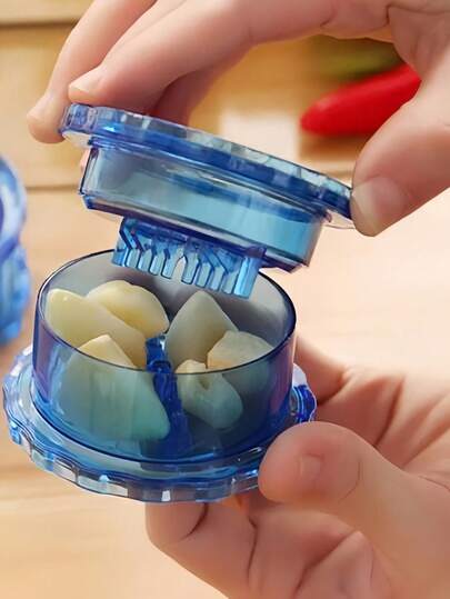 1 pieza Prensa de ajo, Triturador de ajo manual, Pelador de ajo, Prensa de ajo de mano para el hogar y la cocina, Pequeña herramienta de cocina, Adecuada para prensar ajo, cebolla, fruta, ensalada, verduras, accesorios para barbacoa, picadora de verduras, accesorios de cocina (color y estilo aleatorios)