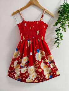 Women's Floral Dress - 紅色2 - 查看 1
