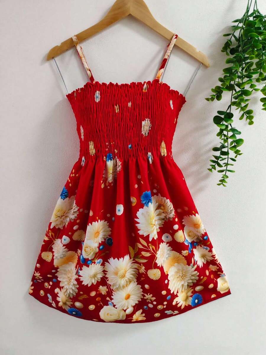Women's Floral Dress - 紅色2 - 查看 1