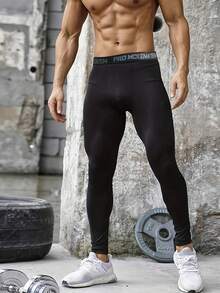 Men's Winter Thermal Fleece Running Basketball Compression Tights, High Stretch Breathable Quick Dry Pants, Keep Warm