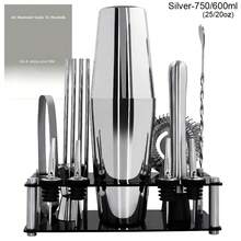 KCJLHGT 2-17Pcs Cocktail Shaker Set 750ml(25oz), 750/600ml(25/20oz) Bartending Kit Bar Shakers Tools Bartender Kit With Cocktail Recipe Stand For Family, Party. Bar Cocktail Accessories - Silver - View 16