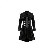 Halloween Womenu2019s Steampunk Costume, Victorian Tailcoat Gothic Coat Cosplay Parties - 大號+黑色 - 查看 8