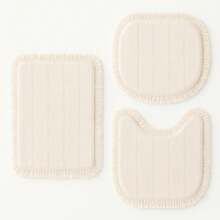 3 Piece Cotton Bathroom Rug Kit Bathroom Set Boho Stripes Decor With Fringe - Màu be - Xem 9
