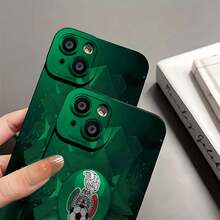 Funda para teléfono con el emblema de la Selección Mexicana de Fútbol, compatible con teléfonos ,  17,  16 Pro Max,  15 Pro Max,  13 y  12. Fabricada en TPU, ofrece protección contra golpes y caídas. Ideal para aficionados al fútbol, entusiastas del deporte, regalos para el día del partido y celebraciones patrióticas. - Negro - Ver 7
