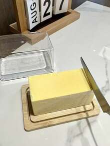 1 قطعة/2 قطعة طبق زبدة مع غطاء شفاف مقاوم للغبار، صندوق تخزين طعام محكم الإغلاق للمطبخ والمائدة والثلاجة، مناسب للمطاعم والمطابخ والمائدة