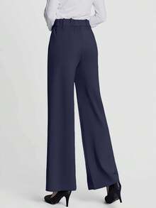 2025 Autumn/Winter Straight-Leg Pants For Women, High-Waisted Loose Casual Trousers, Elegant Mom Suit Pants - Royal Blue - View 3